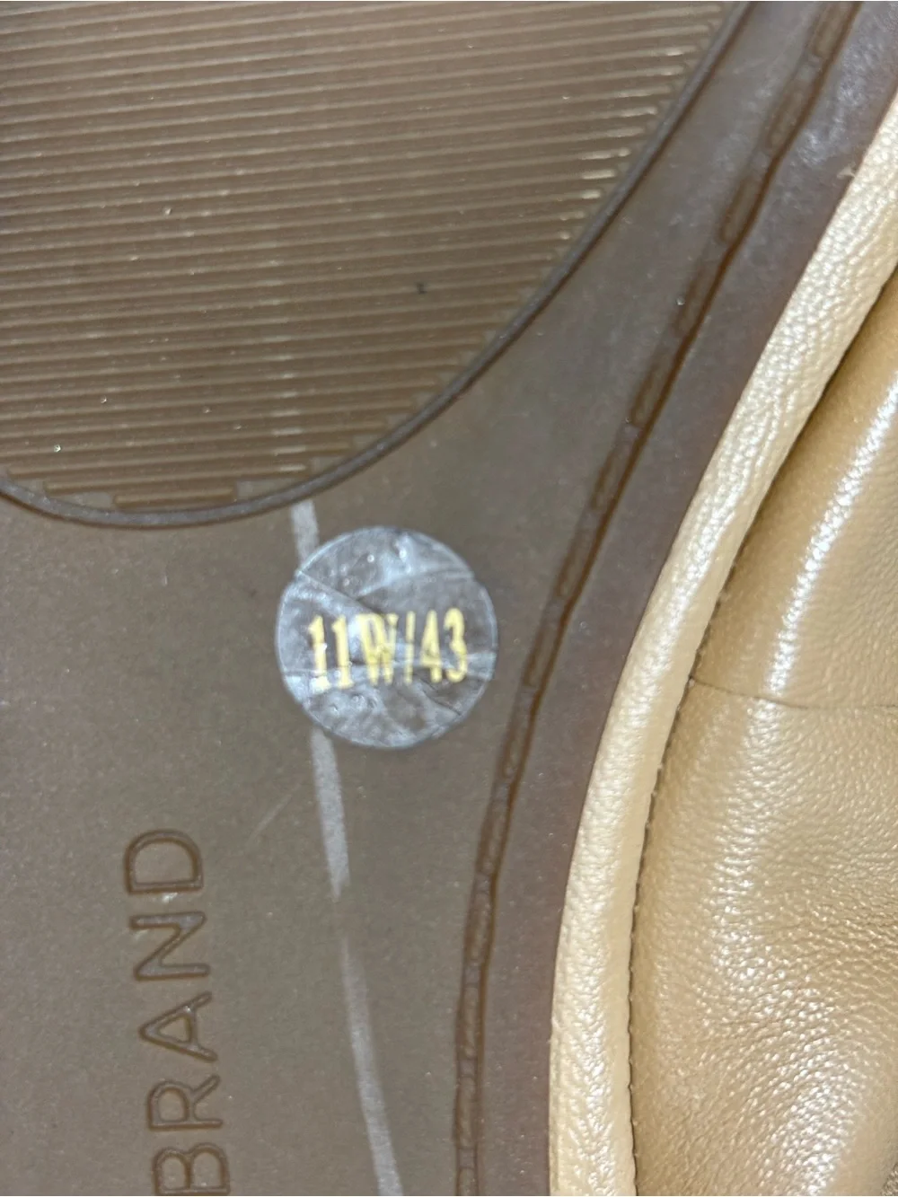 Lucky Brand Emmie Classic Slip-On Leather Ballet Flats-Tan-Women Size 11
